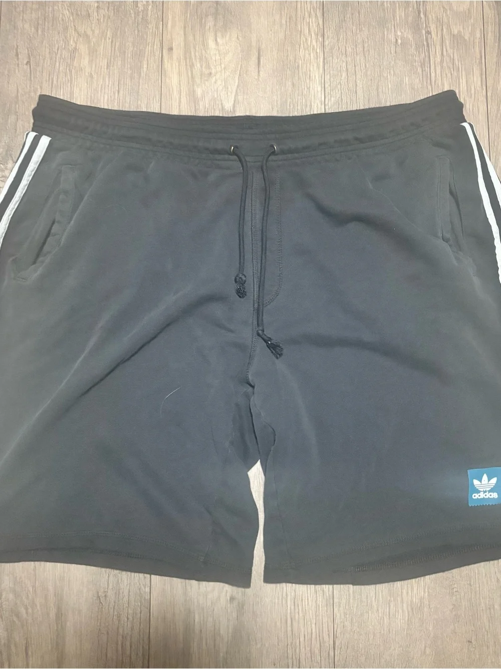 adidas Black Athletic Shorts with White 3-Stripes